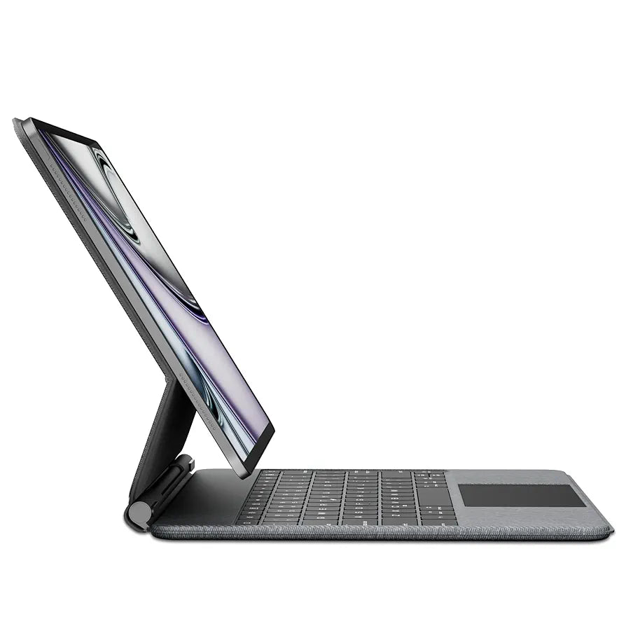 Wireless Magic Keyboard Case for Apple iPad Air 13-inch (M3-M2) 2025 and iPad Pro 12.9 inch (6th-3rd Gen): Smart Multi-Touch Trackpad, Backlit Gray