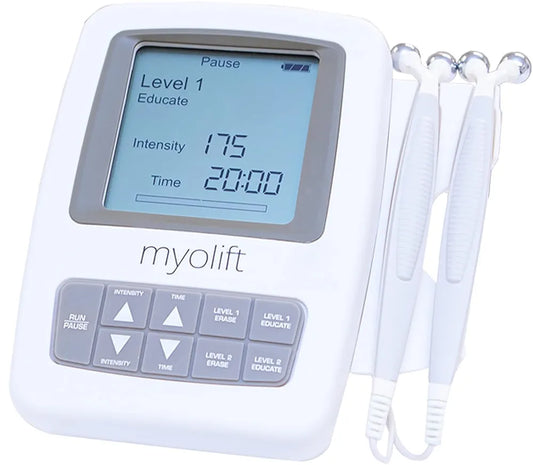 Wellness 7E MyoLift Mini Microcurrent Facial Device - Non-Invasive Face Lift, Facial Skin Care Products for Anti Aging, Skin Tightening - Esthetician Supplies and Skin Care Tools - Up to 400 Microamps
