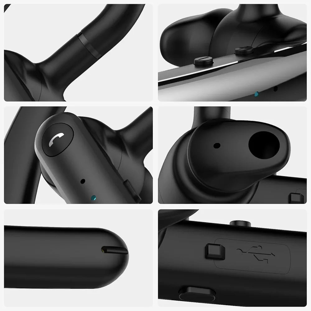 Bluetooth Headset,(F990) Wireless Business earpiece V5.0 Hands-Free Earphones with Built-in Mic Compatible with iPhone and Android