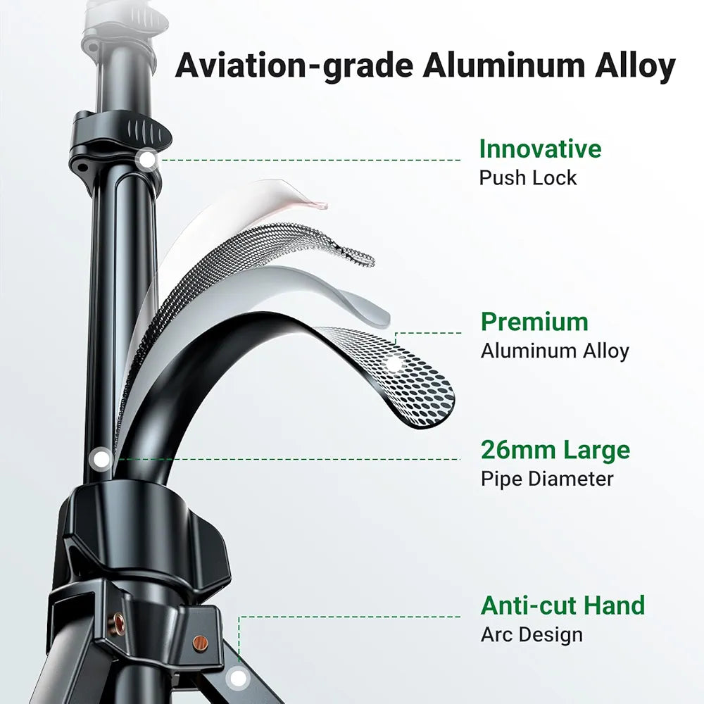 UGREEN iPhone Tripod Stand Filming 70”/1.8m Tall Selfie Stick Bluetooth Remote Foldable Phone Travel Mount 360° Rotating Holder Compatible with iPhone 17 Pro Max Air 16,Galaxy S25 S24 Ultra,Camera