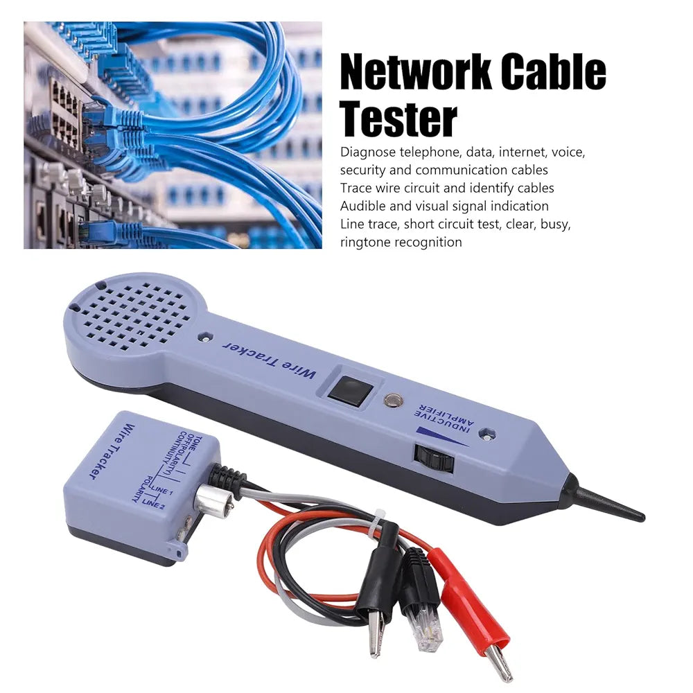 Tone Generator Kit, Wire Tracer Circuit Tester with Audible and Visual Indication Cable Toner Detector Inductive Amplifier Line Finder for Telephone, Coax, Trace Data, Security, Electrical Cables
