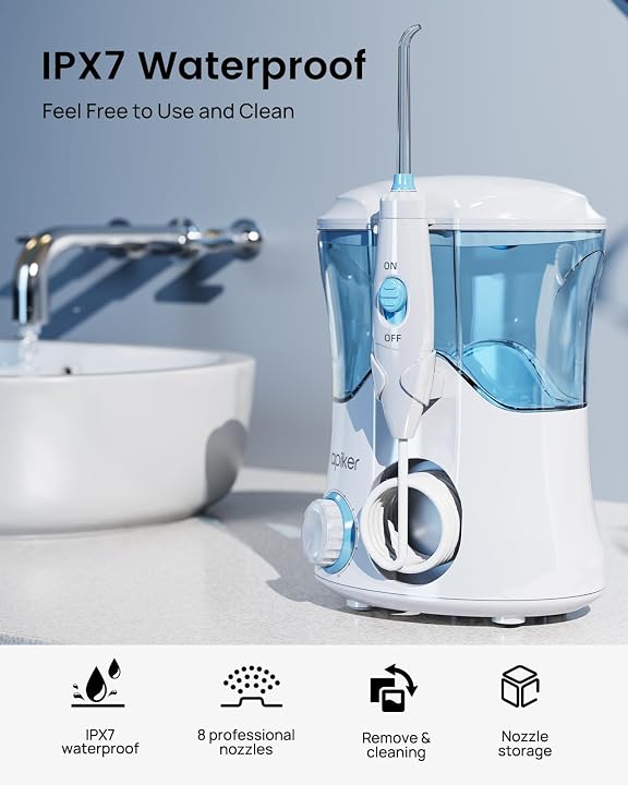 Apiker Water Flosser Electric Oral Irrigator for Dental Plaque Removal