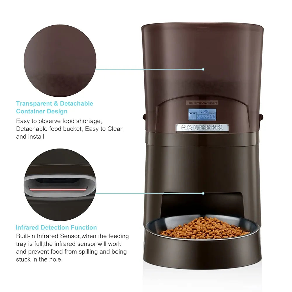 honeyguaridan A68 Automatic Pet Feeder, 7 L
