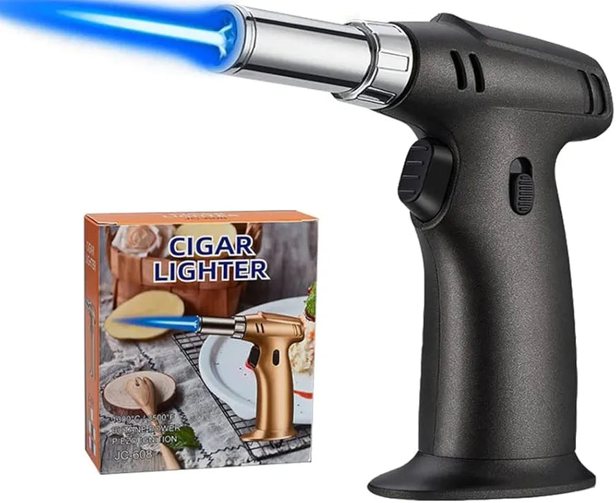 Butane Torch, ibforcty Refillable Culinary Cooking Torch Kitchen Blow Torch Lighter with Safety Lock Adjustable and Lock Flame(Butane Gas not Included)