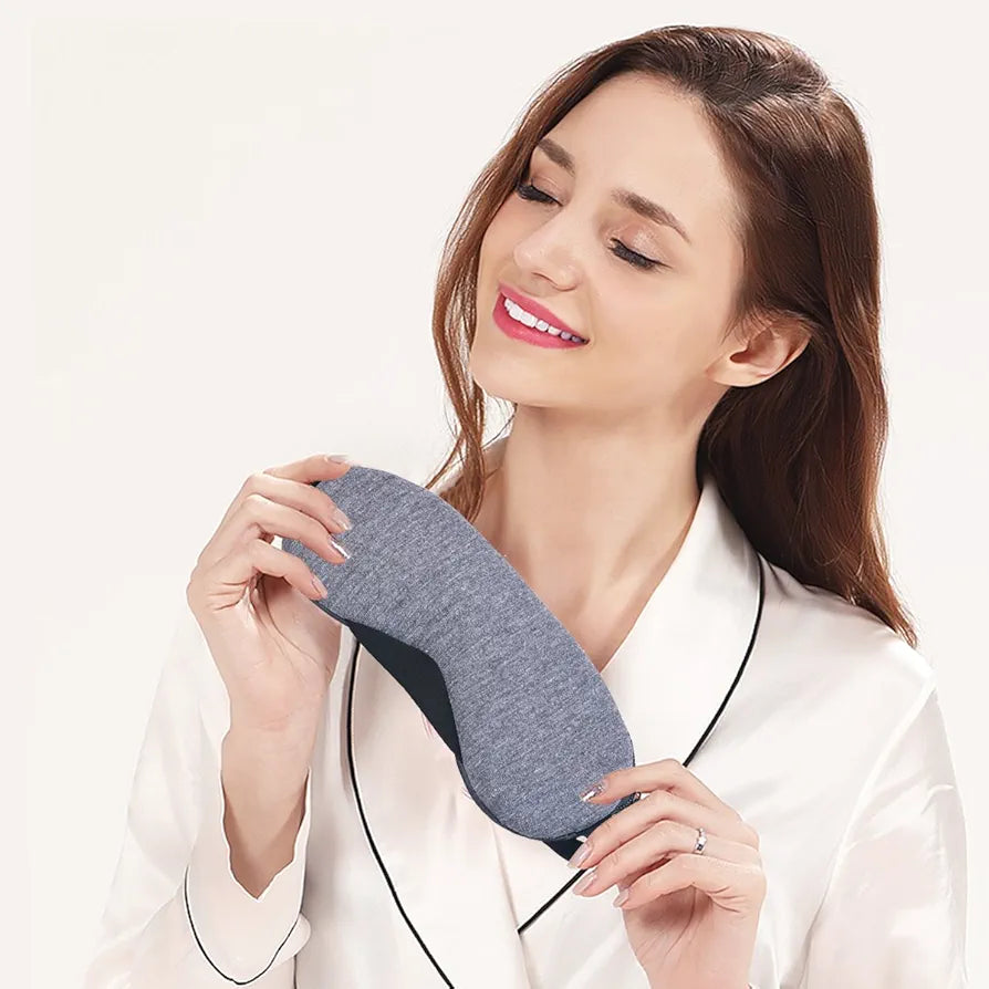 Heated Eye mask - VINDAR Cotton Eye Mask, Warming Night Massage Mask, Electric USB Heated Hot Pads, Adjustable Temperature Control, Designed to Relieve for Blepharitis, Dry, Stress, Puffy Eyes