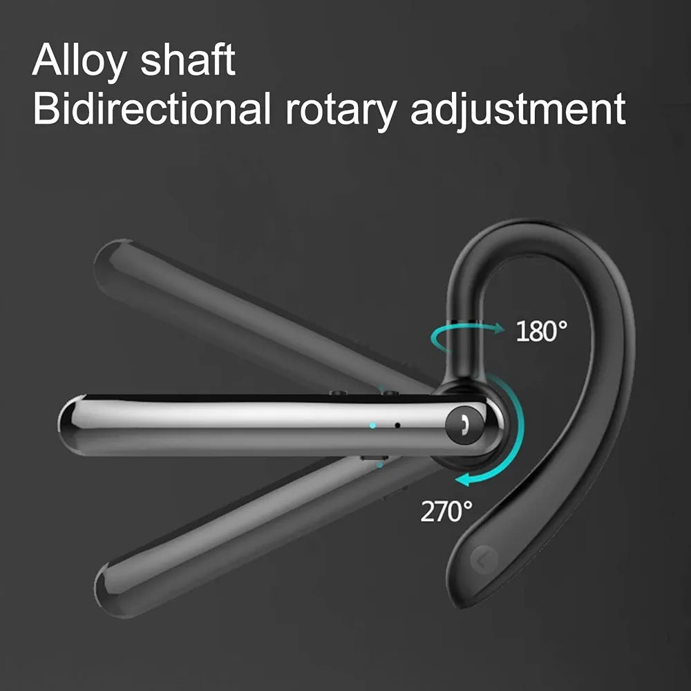 Wireless Earphones Earbuds Bluetooth Headset,F990-compatible Earphone Ear Hook ENC Noise Reduction Dual Microphone Smart Vocal Wireless for Business - Black