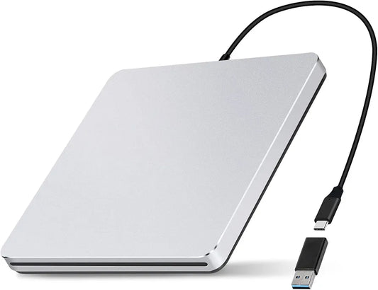 NOLYTH CD ROM External Drive DVD Player for Laptop, Slot-in CD DVD Drive External for Mac, USB C SuperDrive for Apple, Portable CD Burner Optical Disc Reader Drive for PC Computer Windows MacBook