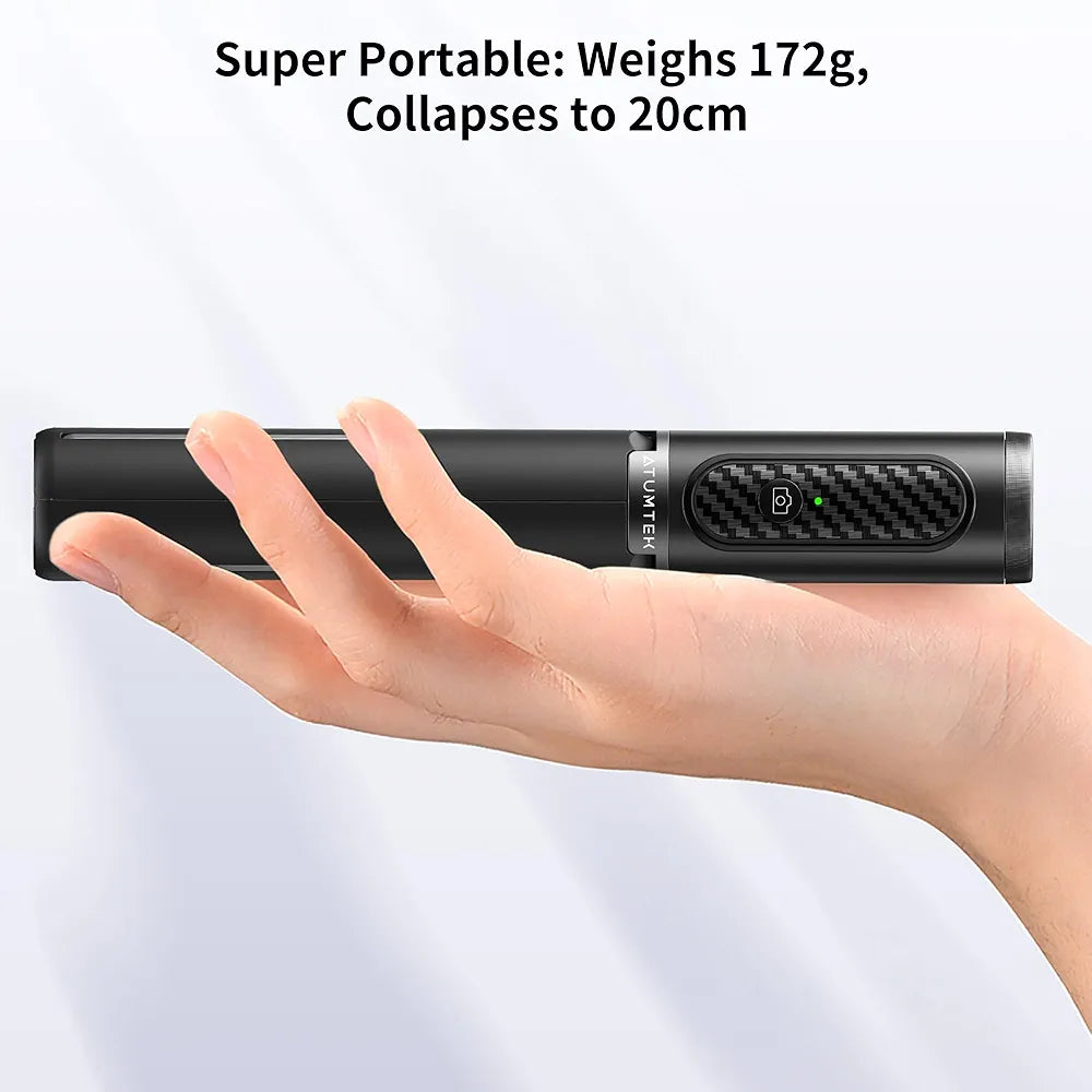 ATUMTEK Selfie Stick Tripod, Extendable 3 in 1 Aluminum Bluetooth Selfie Stick with Wireless Remote and Tripod Stand for iPhone Samsung Smartphones