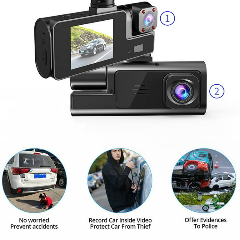 Dash Cam WiFi FHD 1080P Car Camera, Front and Inside Dash Camera for Cars, 1080P Front Dash Cam, Mini Dashcams with Night Vision, 24 Hours Parking Mode, WDR, Loop Recording, G-Sensor, APP