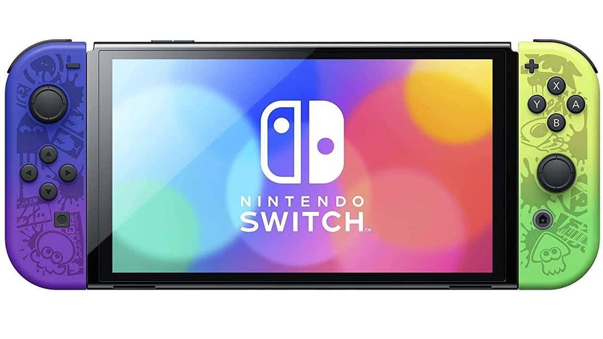 Nintendo Switch (OLED Model) HEG-001 Splatoon 3 Edition Video Game Console - 64GB - Black/Blue/Yellow Gradient