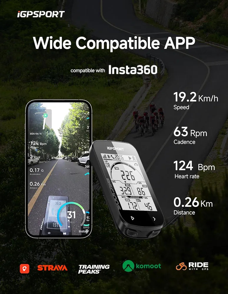 iGPSPORT BSC100S Bicycle/Bike Computer Wireless, 2.6-inch LCD Display GPS Bike Computer