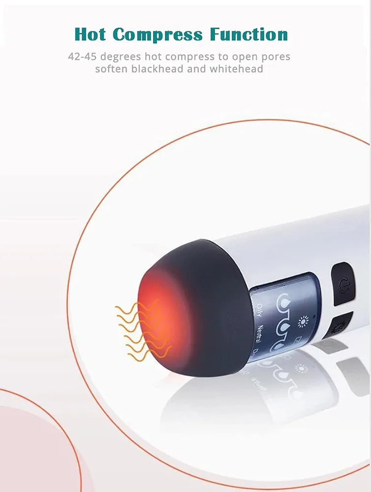 EDENLUX Blackhead Remover Vacuum Rechargeable Pore Cleaner Electric Comedone Extractor Kit with 3 Suction Levels Face Cleaning Tool