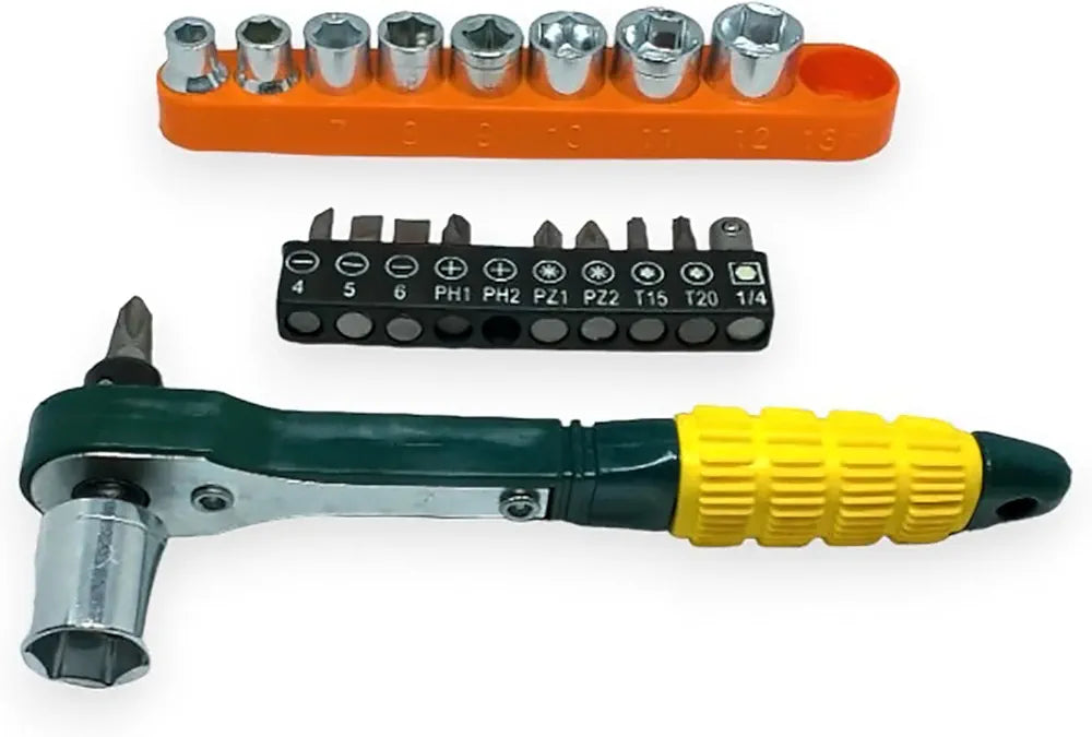 Tool Kit 18 in 1  Spanner 9 Socket Set and 9 Different Screw Opener