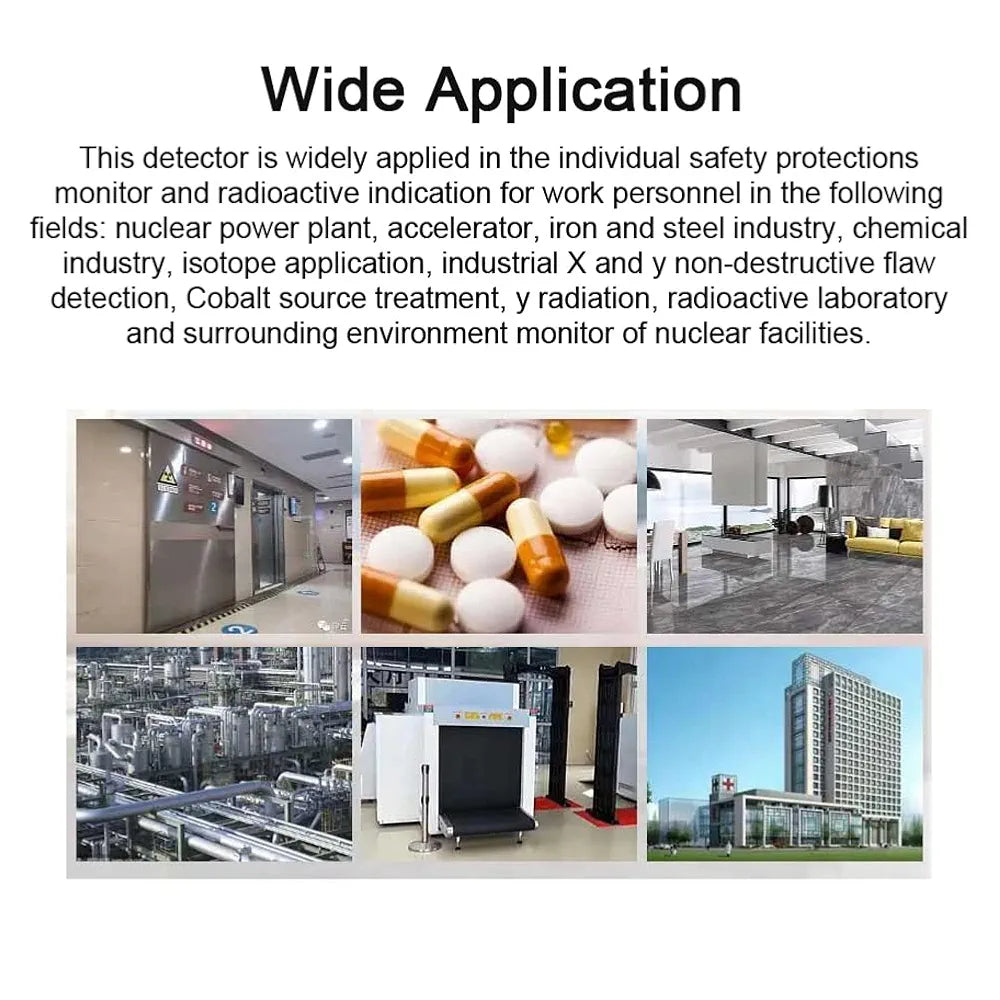 Portable Nuclear Radiation Detector Personals Geiger Counter X-Ray Beam Detection Tool Practical Radioactive Tester for Household Sound Light Vibration Alarm