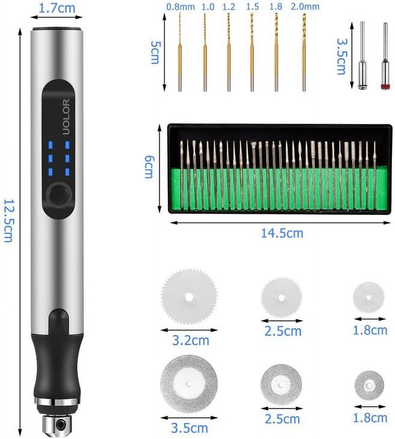 Wiher Electric Engraving Pen Kit with 42 Bits, Mini Electric DIY Engraver Cordless Rotary Tools Portable Engraving Tool for Jewelry Wood Metal Stone Plastic Glass Etching