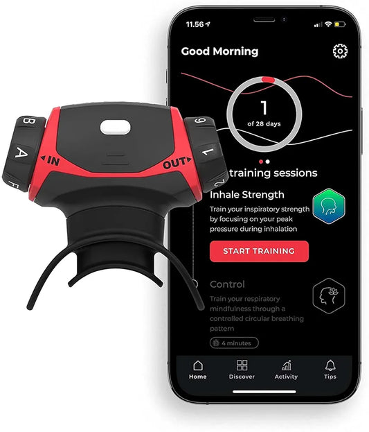 Airofit Pro ™ Smart Breathing Trainer for Lungs Created by The Most Recognized Breathing Experts On The Planet | Breathing Exercise Device - Perfect for Everyone Seeking Better Fitness and Strength
