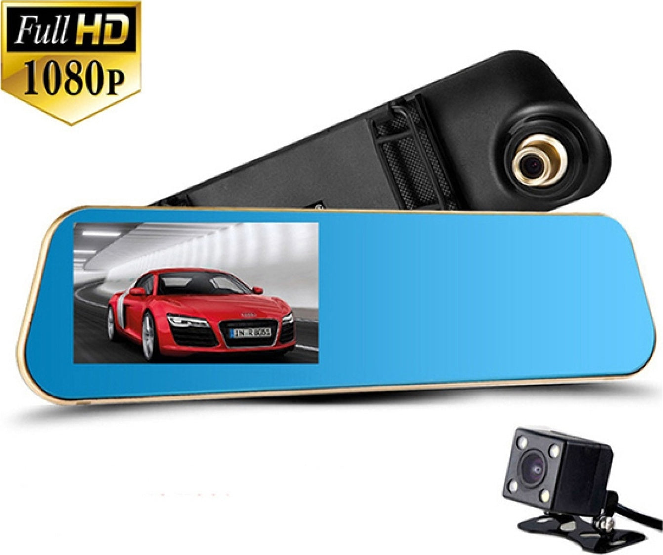 Vehicle Blackbox Dvr 4.3″ Touch Screen Auto Digital Video Recorder G-Shock Night Vision FHD 1080P Car Mirror Camera Dashcam Dual Lens Parking Monitor