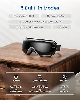 RENPHO Eye Massager with Heat, Birthday Gifts Eye Mask for Mom Dad Women Men Her Him, Heated Eye Mask, Eye Massager for Migraines with Bluetooth Music, Reduce Strain