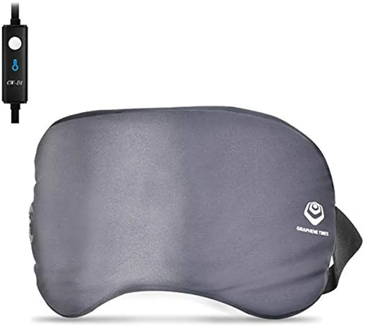 GRAPHENE TIMES Silk Eye Mask, Heated Eye Mask with Far-Infrared Physical Therapy by Electricity,3 Temperature Control Warm Therapeutic for Blepharitis, Eye Strain and Dry Eye