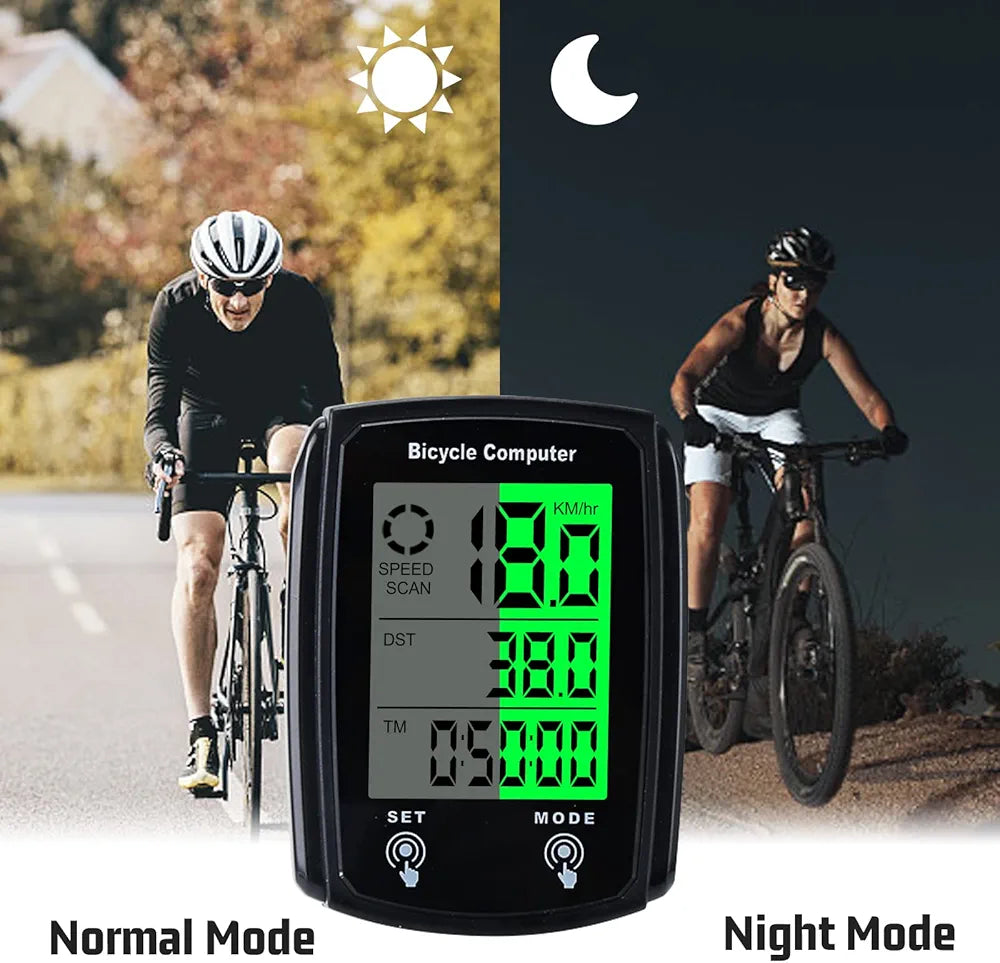 Bike Computer 668 , MPH KM/H Bicycle Computer, Digital LCD Backlight Display Bike Speedometer, Waterproof