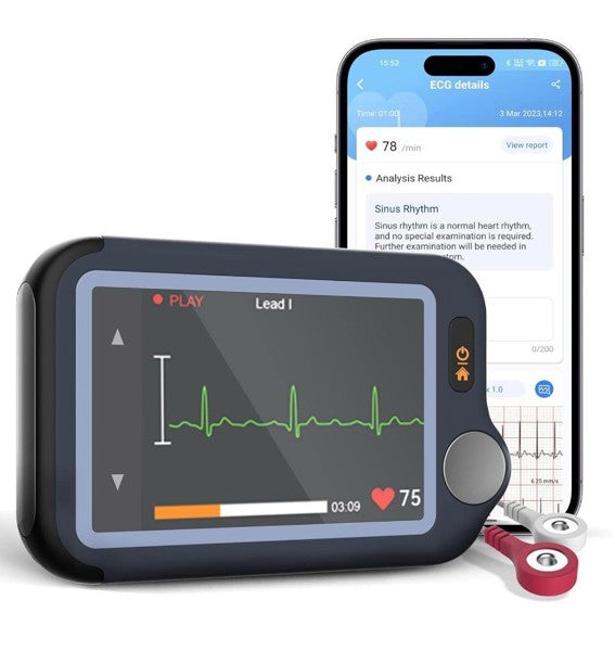 Wellue ECG Monitor, ECG Heart Rate Monitor, Bluetooth EKG Device with iOS and Android APP, Works with Smartphone and PC, 30s/60s/5mins Recording, Heart Health Tracker Home