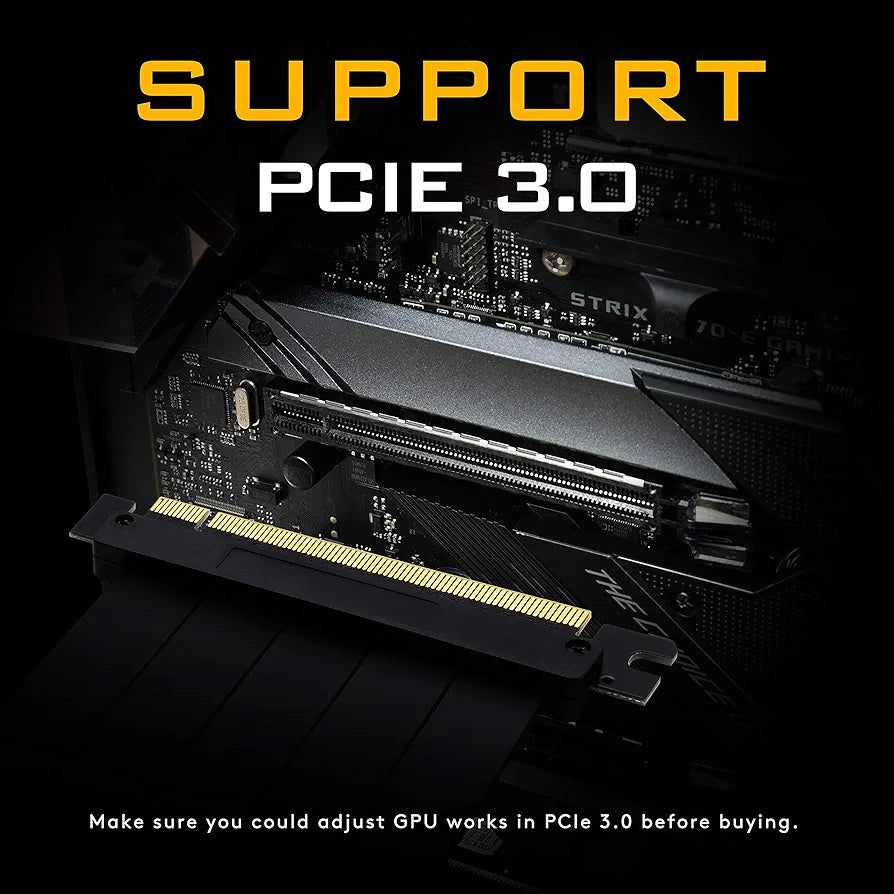 EZDIY-FAB [30cm] PCIE 3.0 16x Extreme High Speed Riser Cable PCI Express Port GPU Extension Card-Right Angle Connector