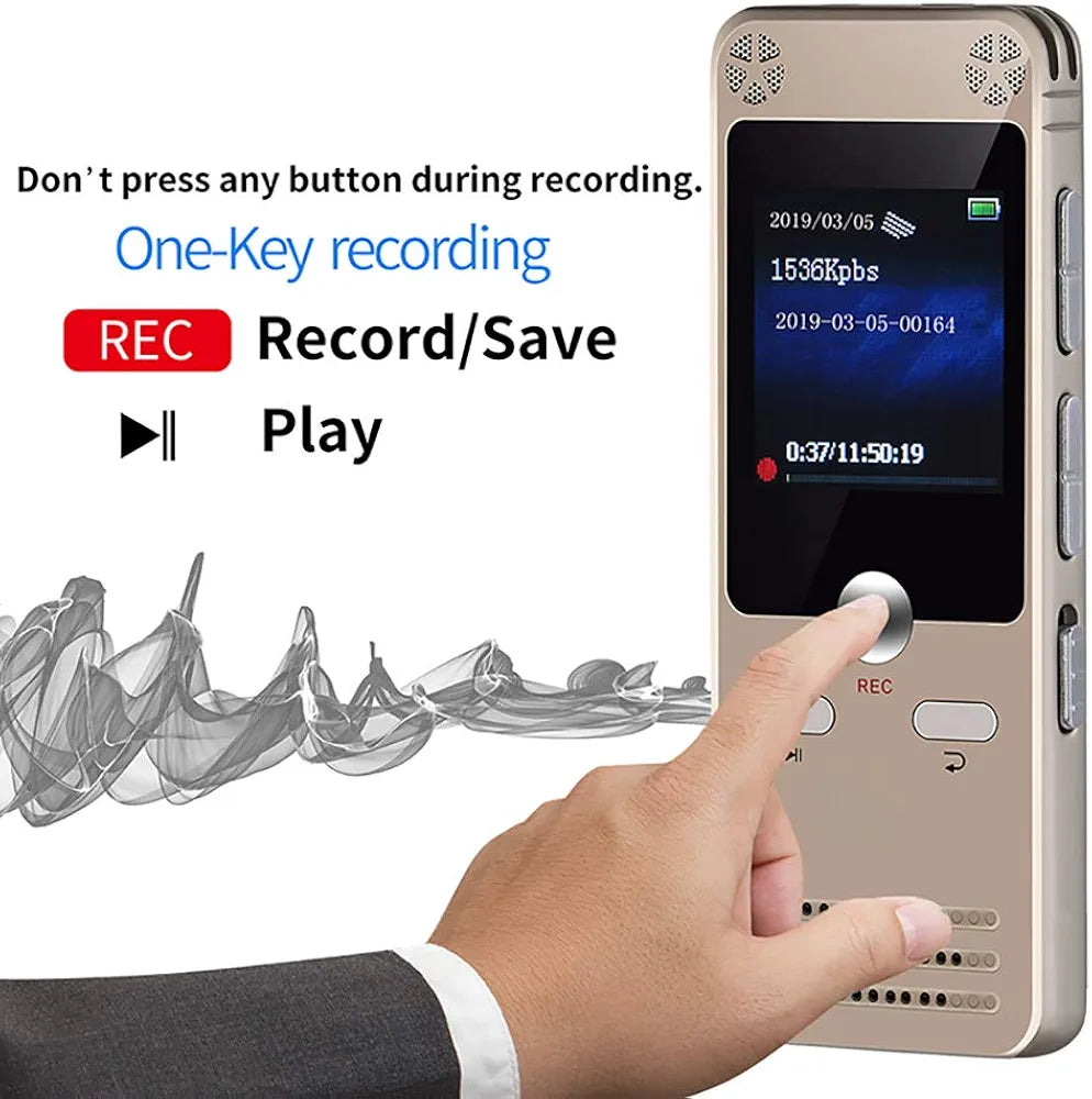 Digital Voice Recorder Mini Digital Sound Audio Recorder Dictaphone with Dual USB for Lectures, Meetings, Class, and More. Rechargeable, Support 15 Hours Continuous