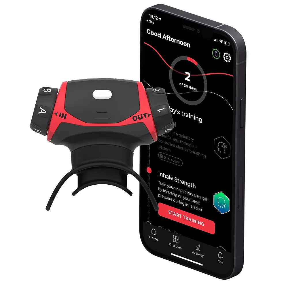 Airofit Pro ™ Smart Breathing Trainer for Lungs Created by The Most Recognized Breathing Experts On The Planet | Breathing Exercise Device - Perfect for Everyone Seeking Better Fitness and Strength