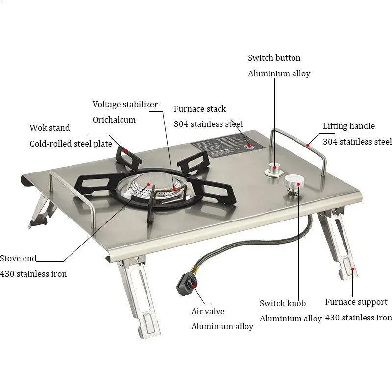 OTGS-528 The stove is built with a durable 304 stainless steel material that can withstand high temperaturesand anti rust