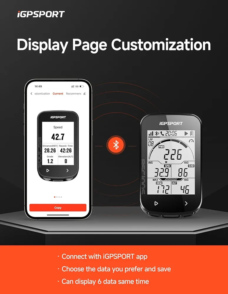 iGPSPORT BSC100S Bicycle/Bike Computer Wireless, 2.6-inch LCD Display GPS Bike Computer