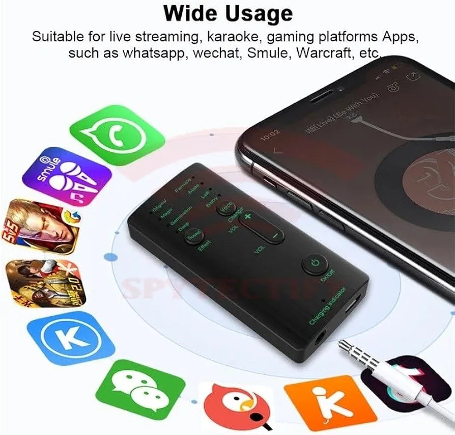 Voice Changer for Portable Microphone Sound Effect Live Broadcast Voice Disguiser for Mobile Phone PC Laptops Games