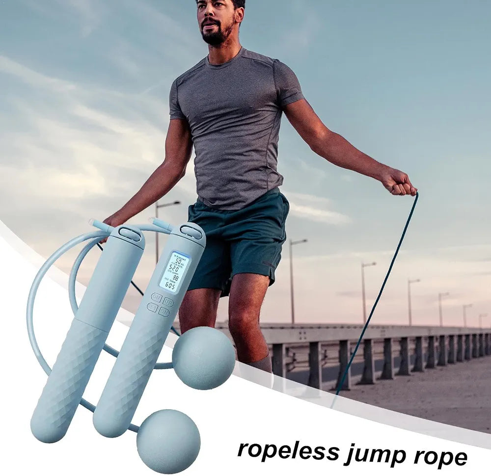 Cordless Jump Rope Rope Less Skipping Rope with Counter