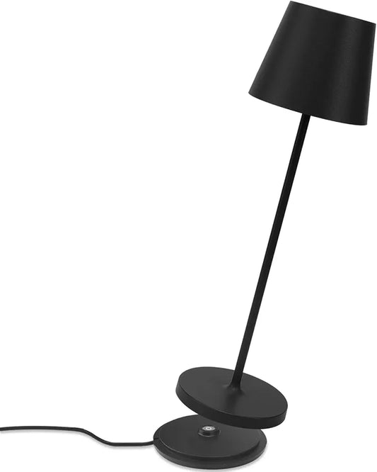 LED Table Lamp with Contact Charging Base 2W 3000K Rechargeable IP54 Outdoor/Indoor Black