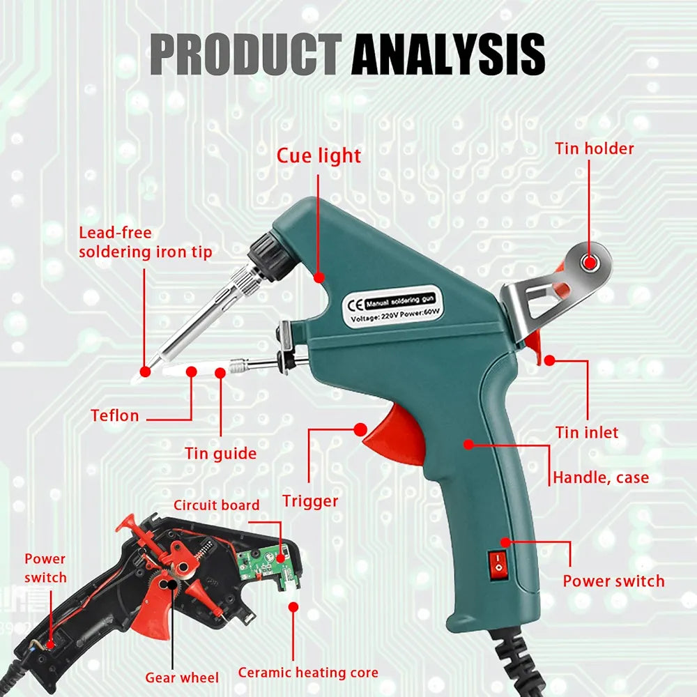 Soldering Iron 60 W Soldering Gun, One-Handed Operation Welding Tool