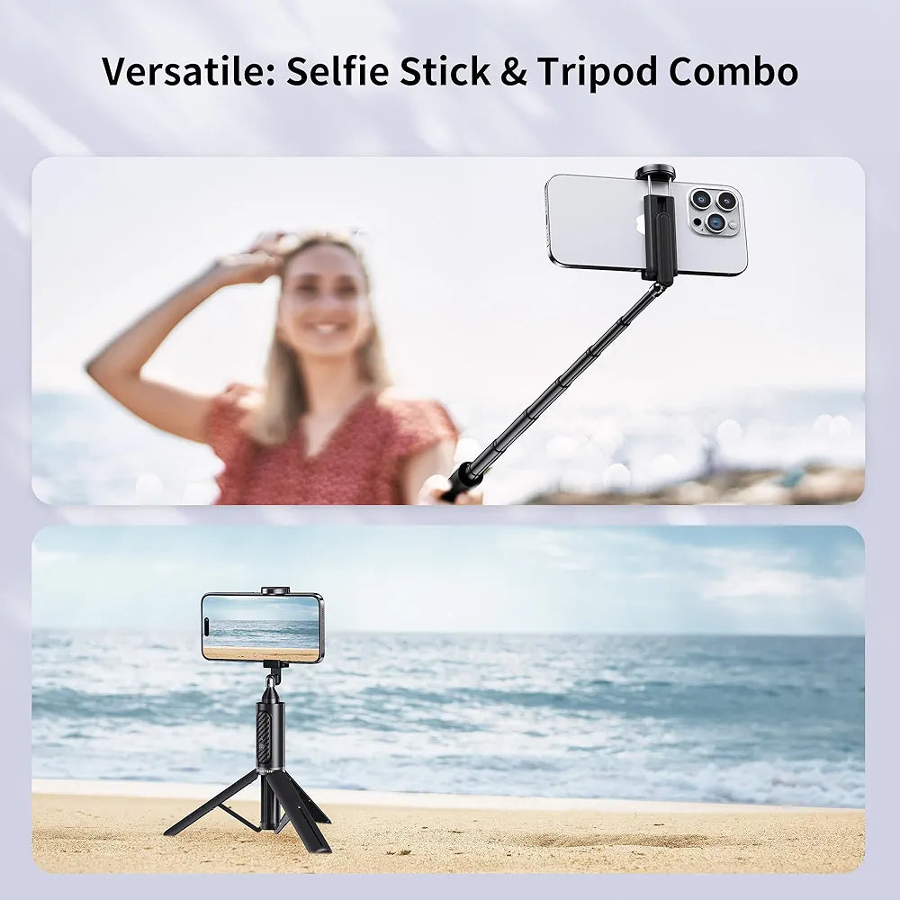 ATUMTEK Selfie Stick Tripod, Extendable 3 in 1 Aluminum Bluetooth Selfie Stick with Wireless Remote and Tripod Stand for iPhone Samsung Smartphones