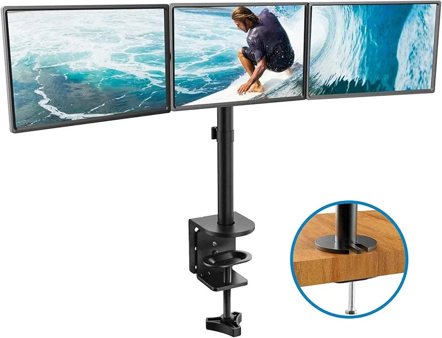 HUANUO Ergonomic Dual Monitor Stand for 13 to 35 Inch Screens, Height Adjustable Monitor Arm Holds up to 22 lbs, Tilt ±45° Swivel 180° Rotate 360°, 2 Mounting Options, VESA 75 & 100 mm