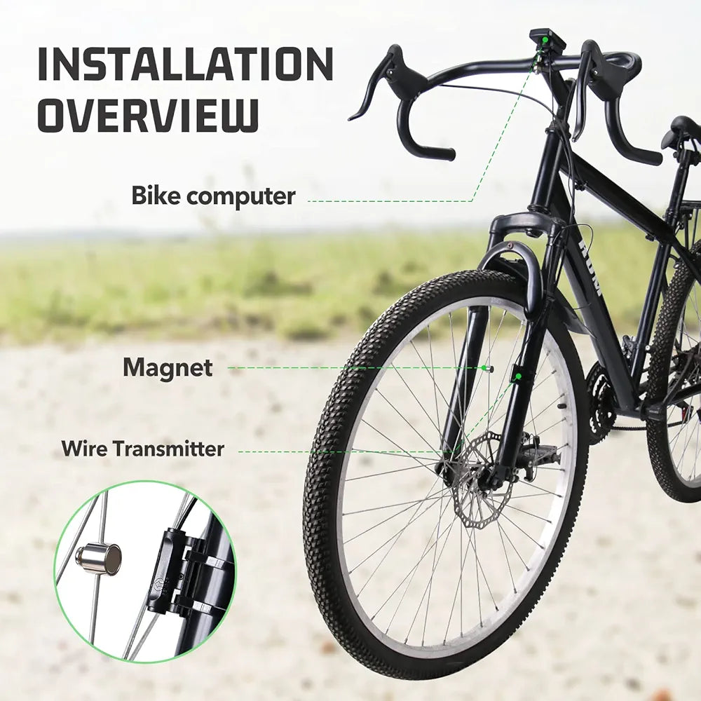 Bike Computer 668 , MPH KM/H Bicycle Computer, Digital LCD Backlight Display Bike Speedometer, Waterproof