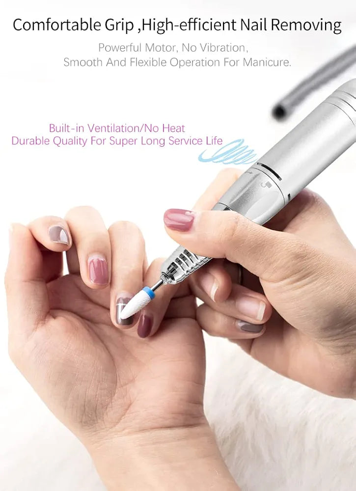 Cordless Rechargeable 85w Brushless Nail Drill Machine 35000 RPM