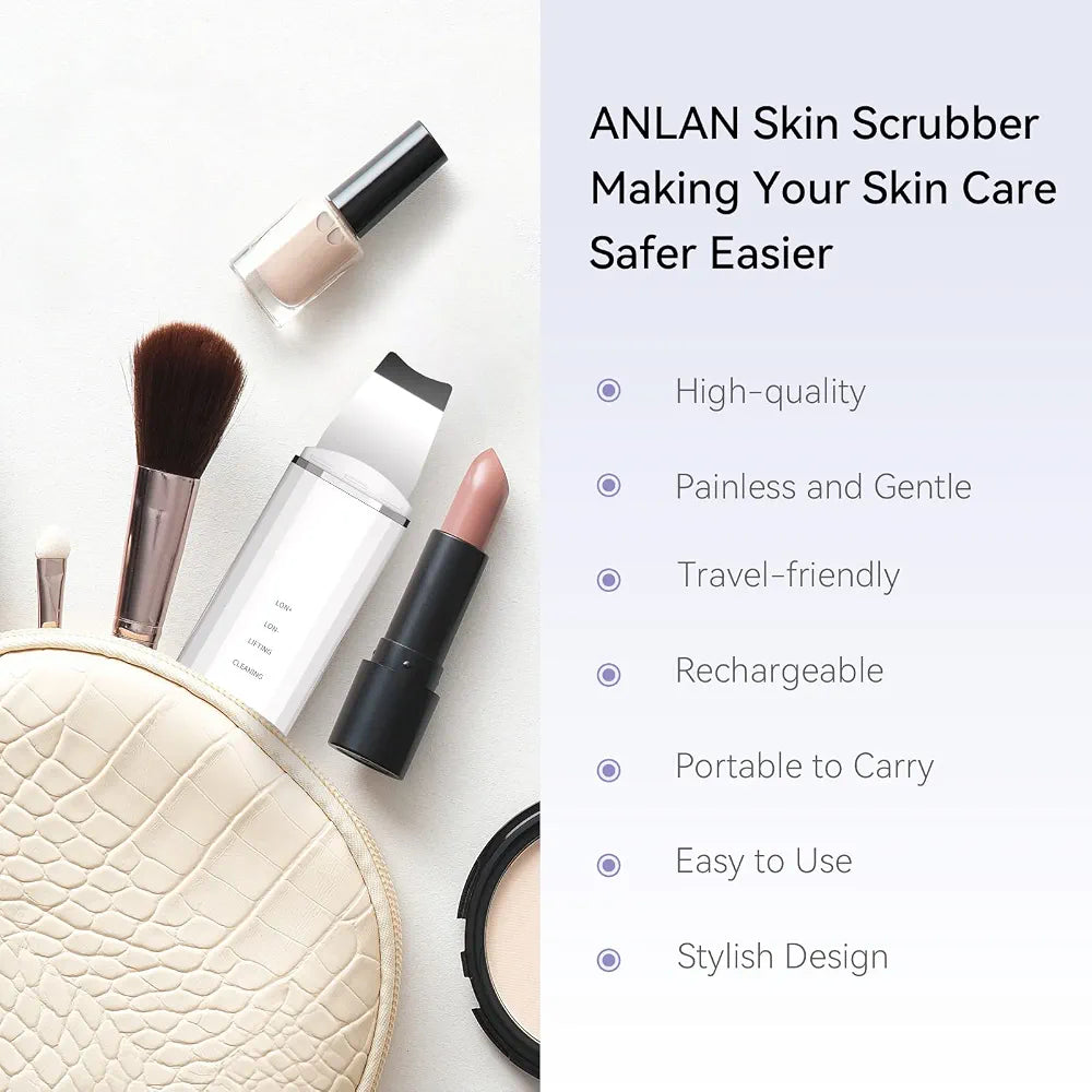 ANLAN Skin Scrubber Ultrasonic Exfoliator EMS Ion Face Spatula