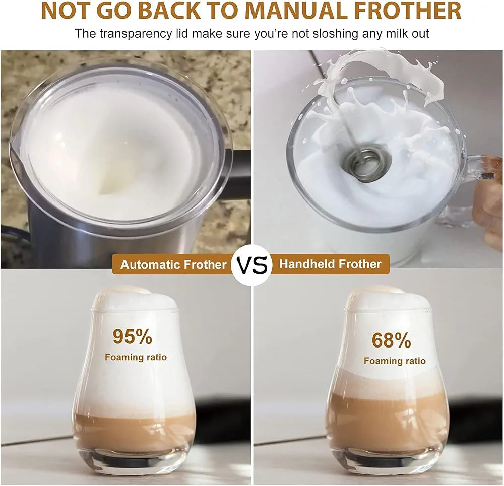 Electric Milk 4in1 Frother300ml Large Capacity Foam Maker Milk Steamer