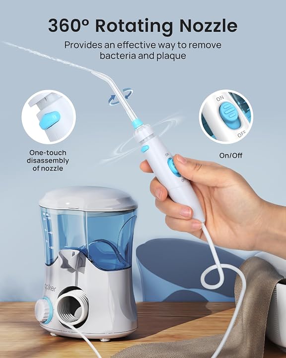Apiker Water Flosser Electric Oral Irrigator for Dental Plaque Removal