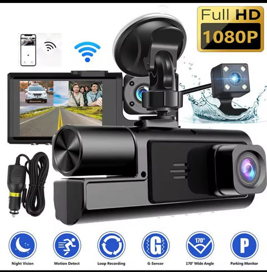 Dash Cam WiFi FHD 1080P Car Camera, Front and Inside Dash Camera for Cars, 1080P Front Dash Cam, Mini Dashcams with Night Vision, 24 Hours Parking Mode, WDR, Loop Recording, G-Sensor, APP