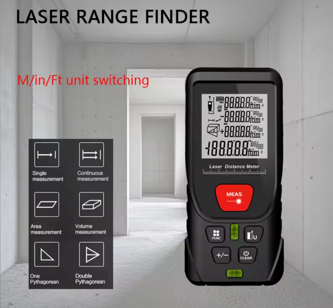 Laser Distance Meter 200M Digital Tape Measure Precision Rangefinder With Distance/area/volume