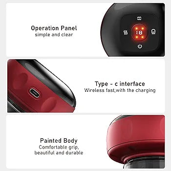 Electronic Cupping Therapy, Intelligent Electric Cupping Massager Guasha Device for Pain Relief, Cupping Device Massager for Back Body (12 Files Red)