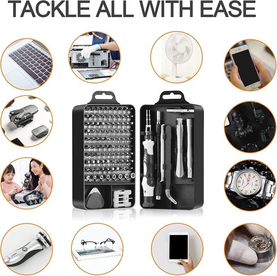 Precision Screwdriver Set, Premium 115 in 1 Magnetic Repair Tool Kit
