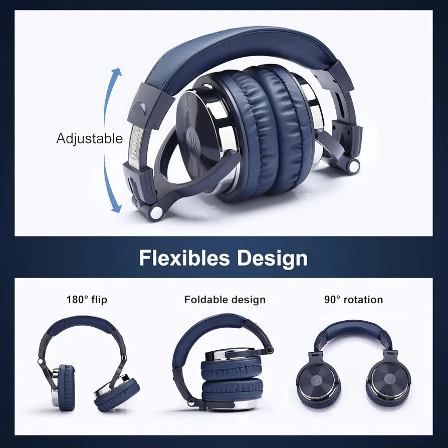 OneOdio Wired Over Ear Headphones Hi-Res Studio Monitor & Mixing DJ Stereo Headsets with 50mm Drivers and 1/4 to 3.5mm Jack for AMP Computer Recording Podcast Keyboard Guitar Laptop - Black
