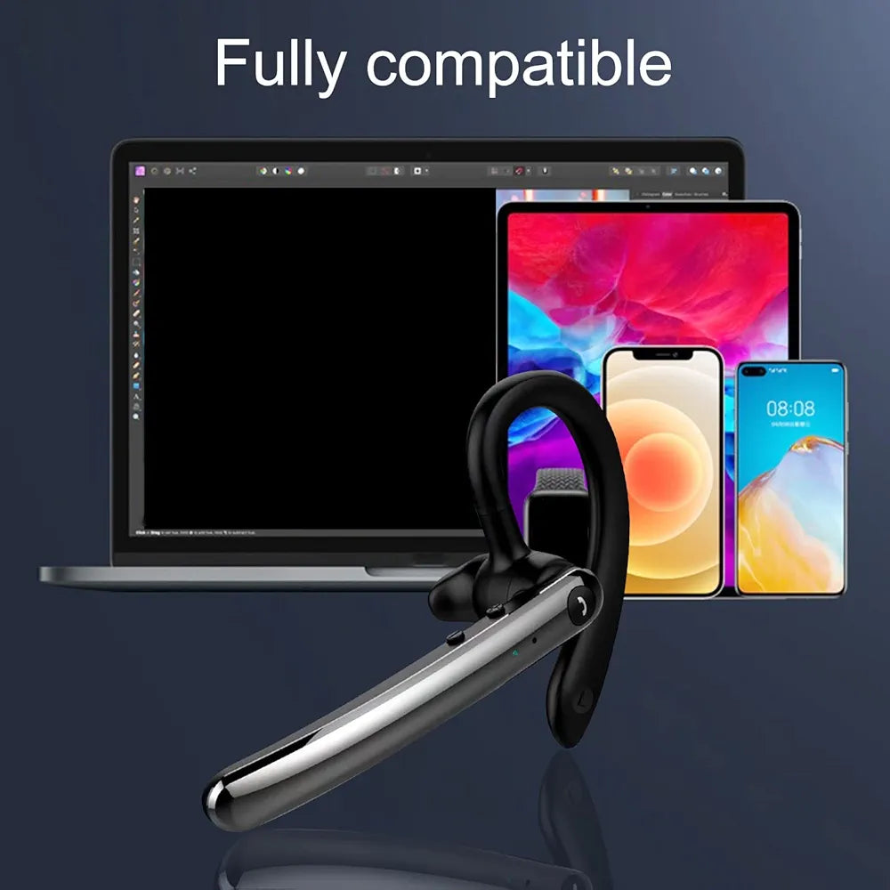 Wireless Earphones Earbuds Bluetooth Headset,F990-compatible Earphone Ear Hook ENC Noise Reduction Dual Microphone Smart Vocal Wireless for Business - Black