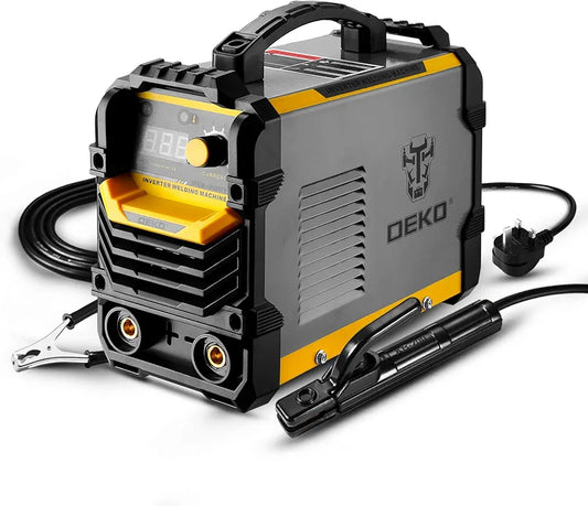 DEKOPRO 220V MMA Welder, ARC Welder Machine Electrode Holder,Work Clamp, Input Power Adapter Cable (200AE)