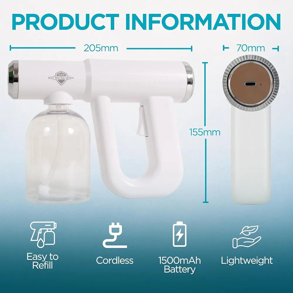 Blue Ray Mist Sprayer Gun ULV Atomizer Sprayer Fine Mist Spray