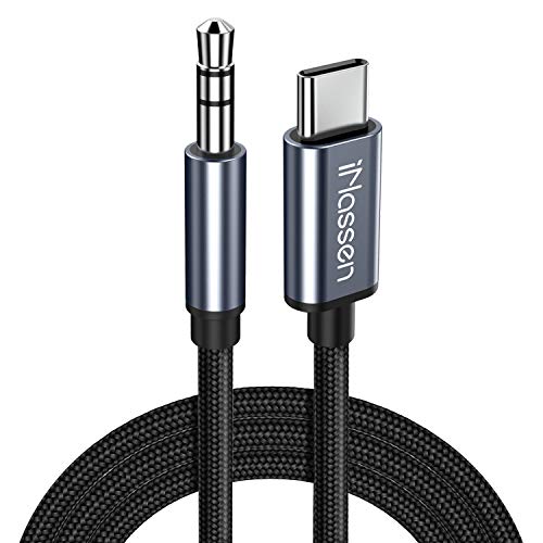 iNassen USB C to 3.5mm Adapter Aux Car Cable for Samsung USB C Jack 3.5mm Adapter Audio Cable C to 3.5mm Aux Stereo Car Compatible with Samsung S20/S20+/S10/Note10, Pixel 2 3 XL, Huawei P40 P30 PRO/P20